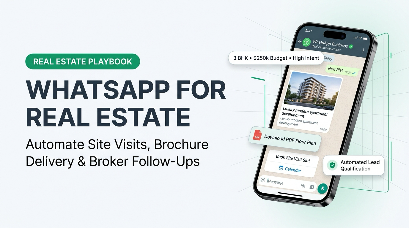 WhatsApp for Real Estate: How Brokers and Developers Automate Site Visits, Brochure Delivery, and Follow-Ups